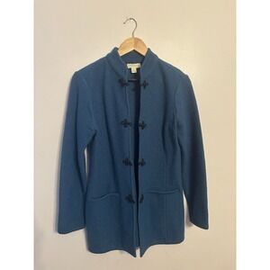 Appleseed's Women's Teal Blue Wool Jacket Pockets Size Small‎